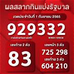 สลากกินแบ่ง รัฐบาล 1 กันยายน 2565 ออก ที่ไหน